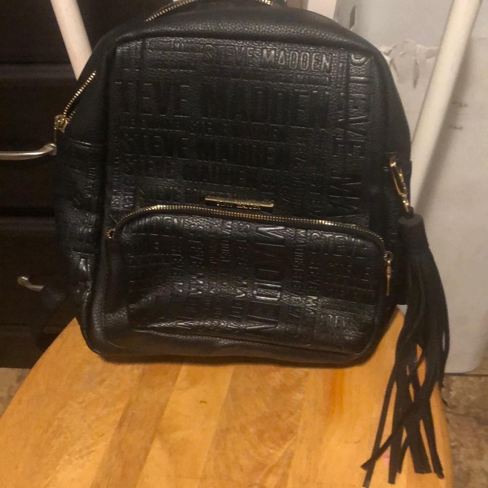 Steve madden black backpack purse